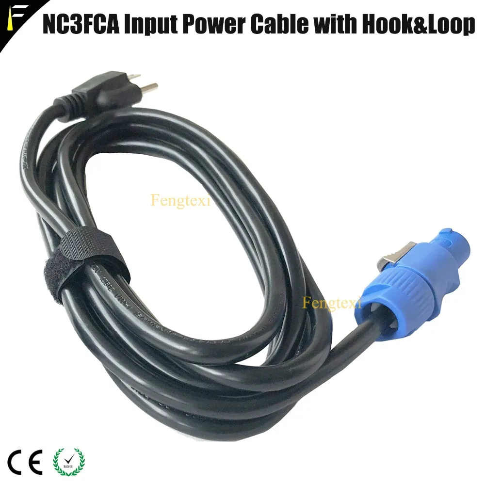 

Stage Light Equipment 3XLR NC3FCA Plug Power Cable 2m/5m Cables with Hook Loop Tape EU/US/AU Model