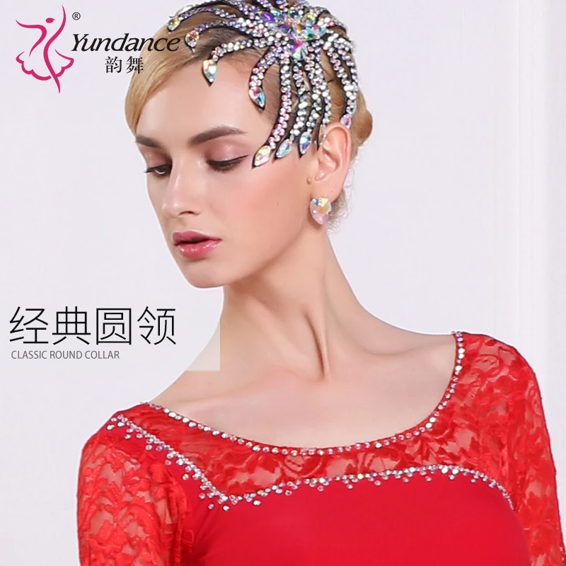 Lady Customized Ballroom Dance Dress Girls Waltz Tango Dancing Dresses Female Standard Flamenco Suit Ballroom Costumes D-0408