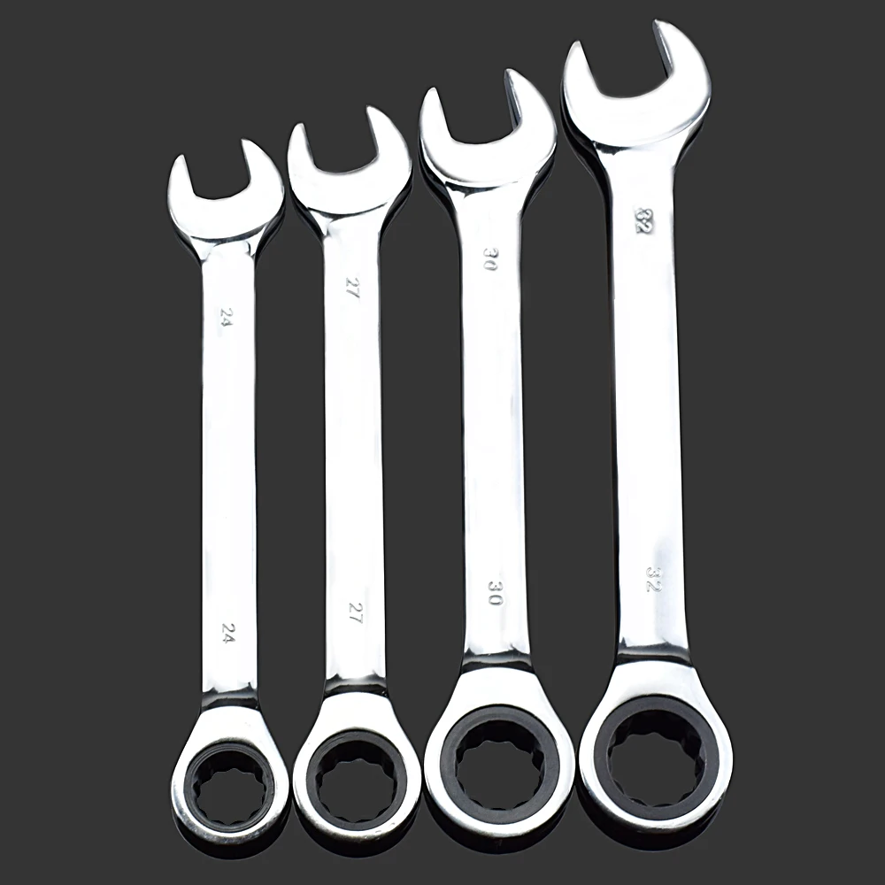 24mm 25mm 27mm 30mm  Fixed Double Head Ratchet Wrench Keys Combination Spanner Set Universal Wrench