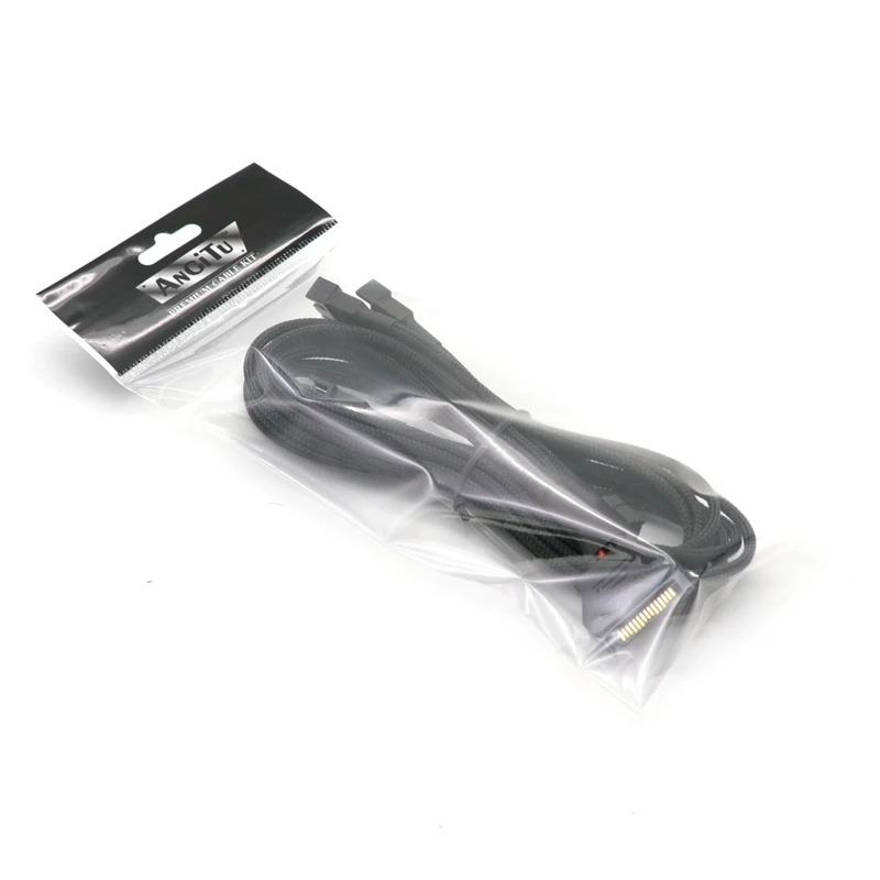 Angitu الأكمام الخائن SATA إلى 4Pin مروحة PWM التحكم في درجة الحرارة محول الطاقة Cable-45cm