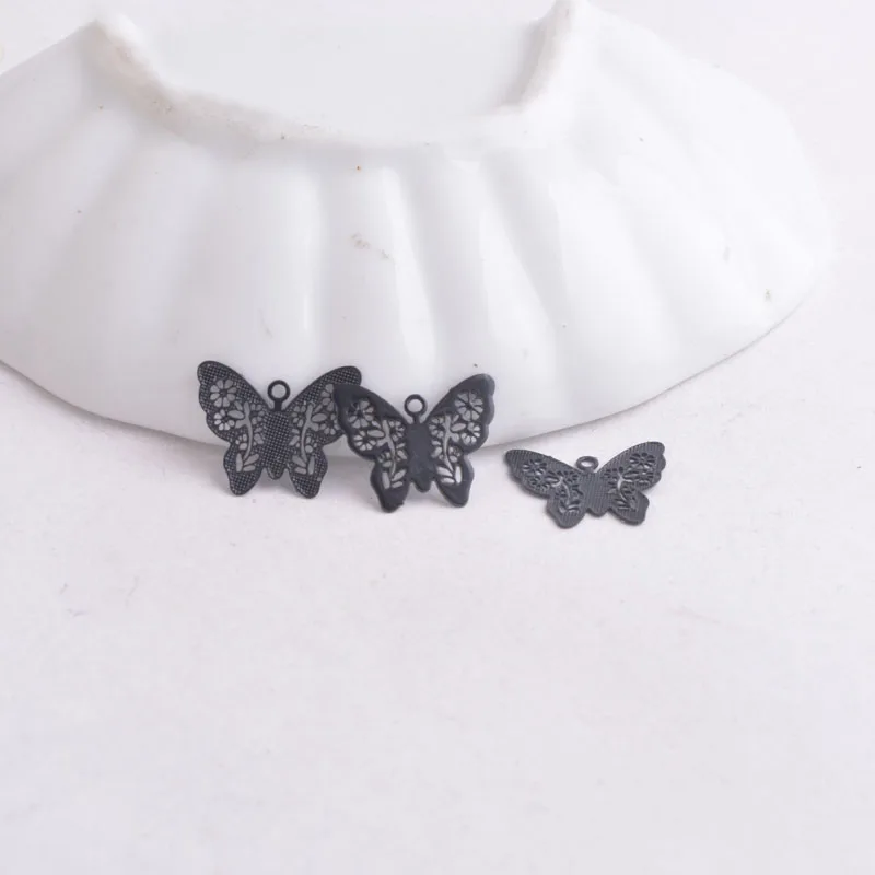 100 Stück AC2861 12mm*14mm Schmetterlings-Anhänger, bemalte Tier- und Schmetterlings-Charms – Detail 14