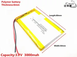 3.7V 3000mAh 605080 Lithium Polymer i ion Rechargeable Battery for Bluetooth speaker Air purifier handheld beauty instrument