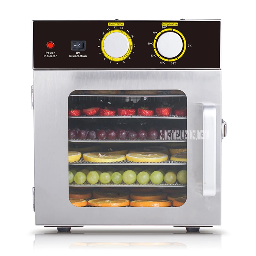 Deshidratador de alimentos ST-04 de 6 capas, secador de aire eléctrico de acero inoxidable para alimentos, verduras, carne, frutas y mascotas, 110V/220V