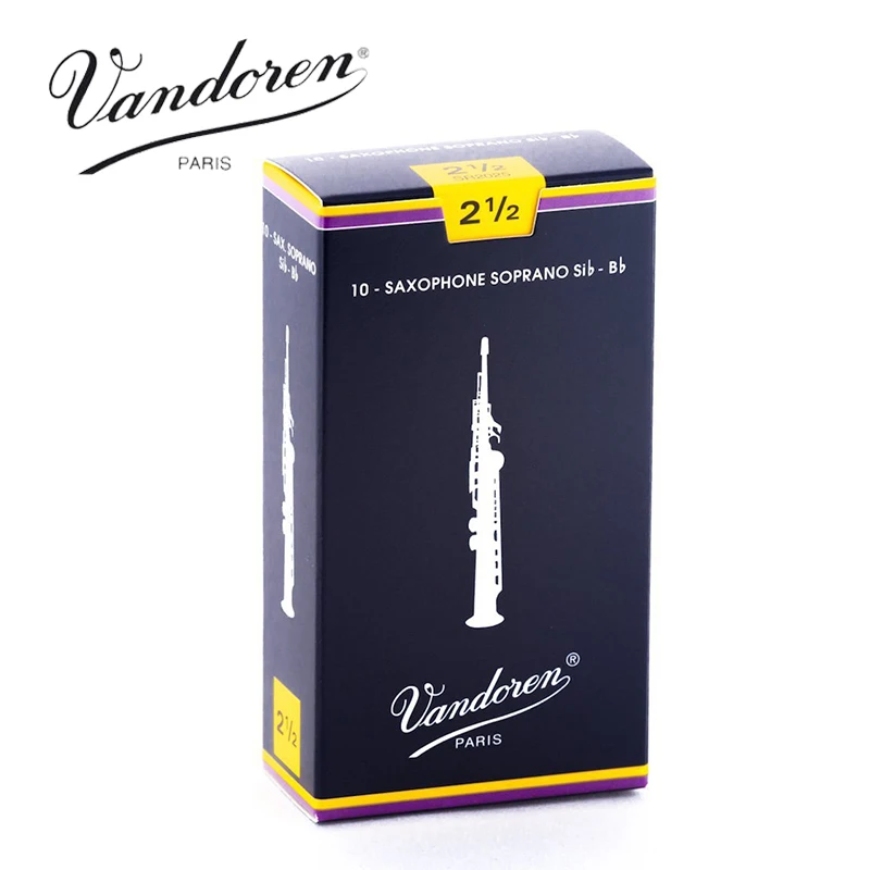 France Vandoren Traditional Soprano Sax Traditional Reeds / Saxophone Soprano Bb Reeds Strength 2.0#, 2.5 # 3.0# 3.5# Box of 10