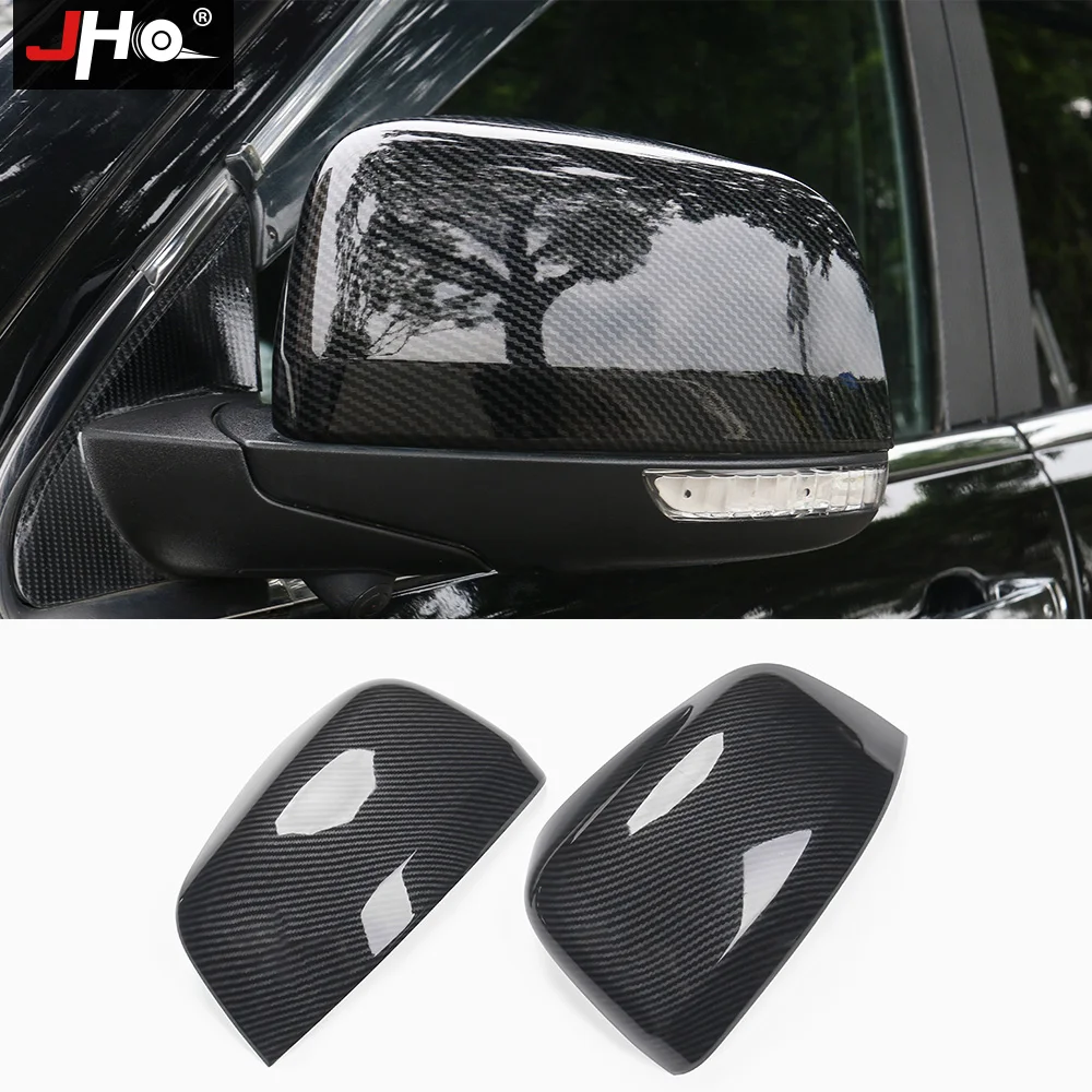 JHO Carbon Grain Car Side Door Rearview Mirror Cover Trim For Jeep Grand Cherokee 2011-2020 2018 19 17 16 15 14 WK2 Accessories