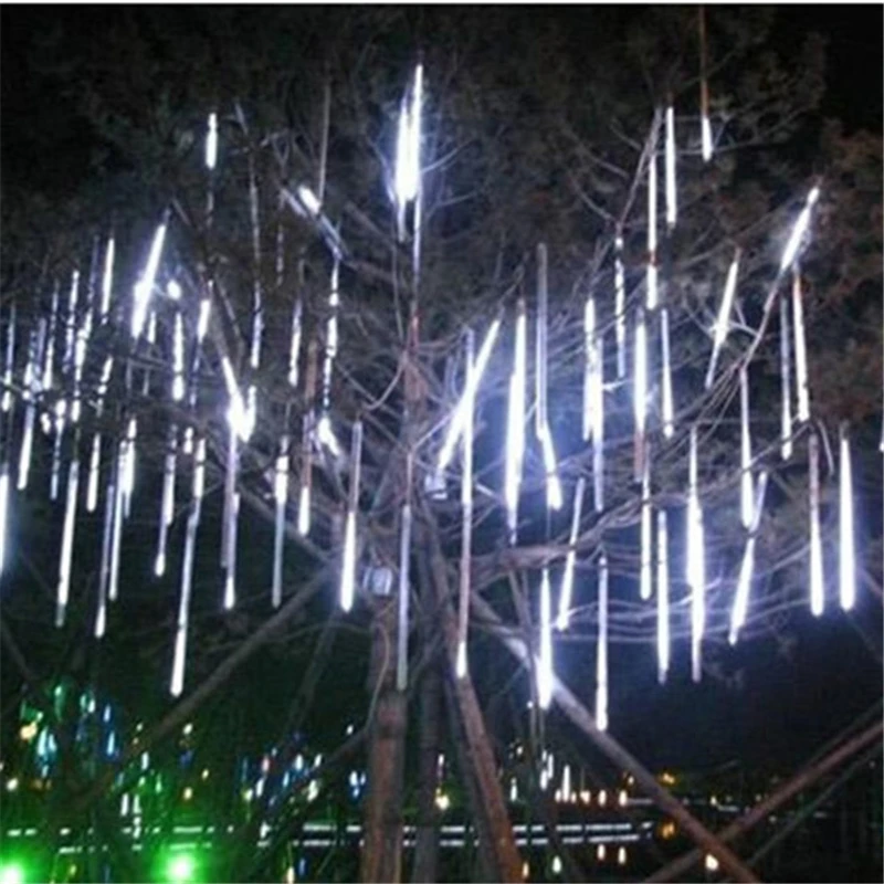 Tubos de lluvia para decoración de exteriores, lámparas Led impermeables para árbol, jardín, boda, fiesta, H-34, 50CM, 8 unids/set por juego