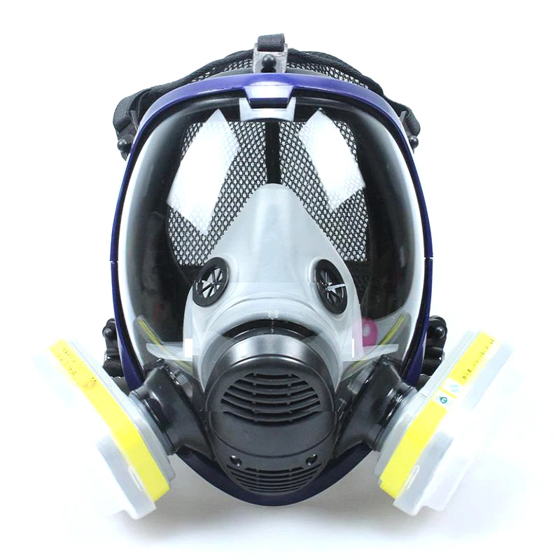 6800 masker Gas Respirator wajah penuh, sirkulasi udara Anti kabut masker debu Respirator kimia untuk melukis/pestisida/laboratorium