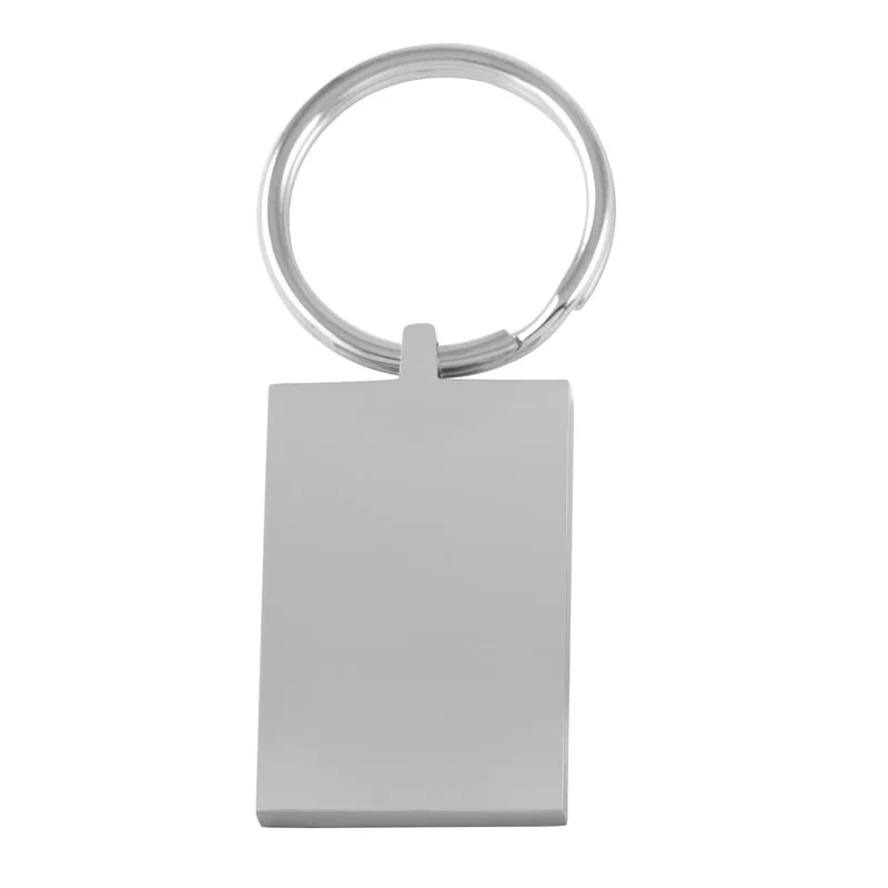 IJK0036 Mirror Polish 316L Stainless Steel Keychain For DIY Engravaing -Rectangle/Suqare/Round/Oval/Heart Keyring For Women Men