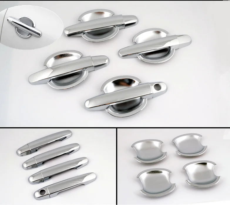 FUNDUOO New Chrome Door Handle Cover + Cup Bowl combo For Toyota Yaris Vios 2006-2013 Toyota Corolla 2003 - 2013