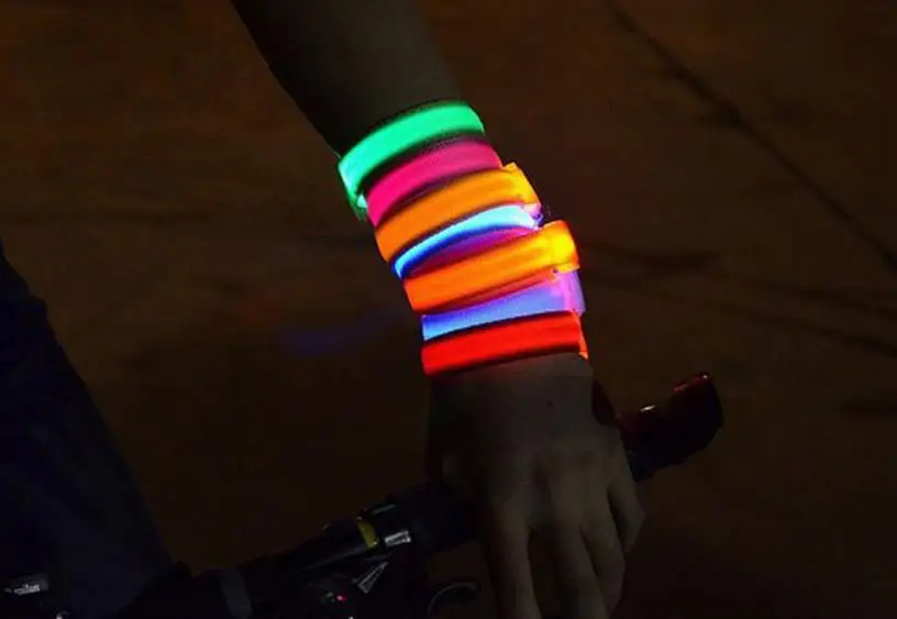 KTV Club Party Grand Event Glowing Supplies LED Flashing Wrist Band Bracelet Arm Band Light Up Dance Jogging Glow in dark