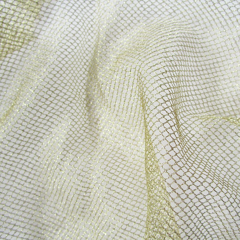 1 Yard Fashion Tulle Gold Mesh Fabric Birthday Gift Wrap Silver Yarn Wedding Decoration Christmas DIY New Year Decor Cloth Tissu