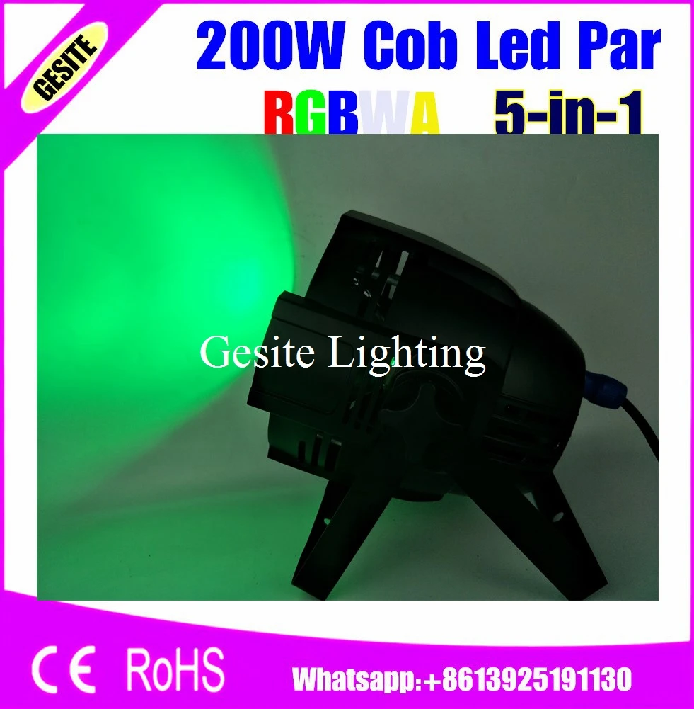 

(2pcs) LED Par Light COB 200W High Brightness DJ DMX Led RGBWA 5 IN 1 200W COB Led Par Light Stage Strobe