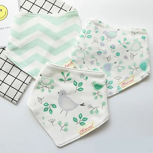 

3pcs/set Baby Bibs Cotton Bandana Bibs Lot Boys Girls Bibs Waterproof Newborn Burp Cloths Triangle Saliva Towel Double Layer