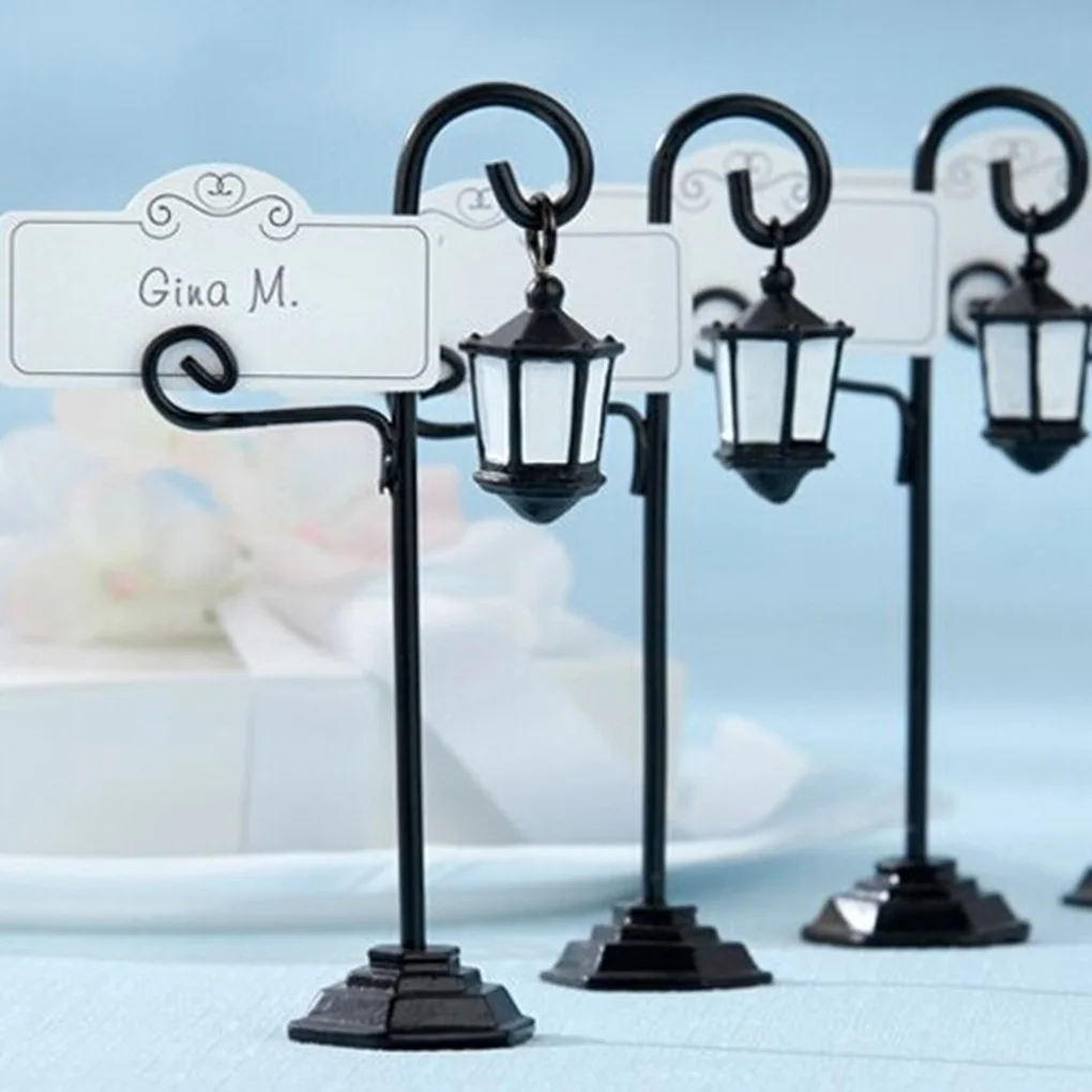 1/10/20/50pcs Street Lamp Card Holder Table Number Photo Memo Clip DIY Wedding Table Decor Home Decoration