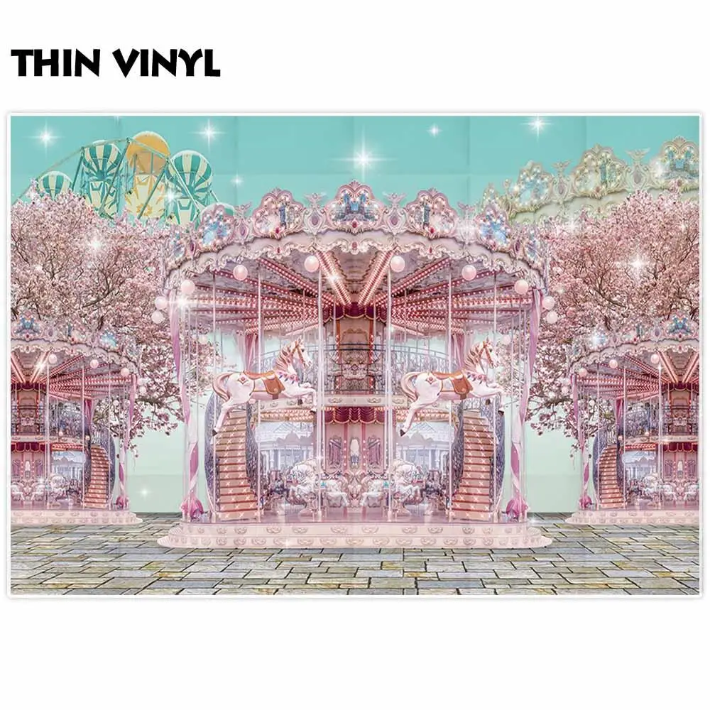 Funnytree عيد ميلاد خلفية التصوير استوديو كاروسيل ملعب بريق الأطفال العجائب Fariy حكاية خلفية Photophone