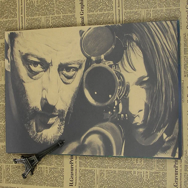 Leon part 1 movie Jean Reno Vintage Retro Matte Kraft Paper Antique Poster Wall Sticker Home Decoration