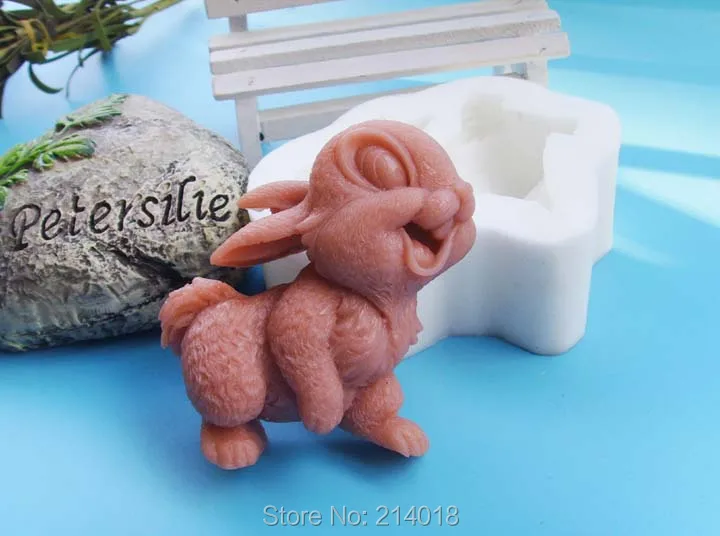 

New Arrival Mold Silicone Cute Rabbit Handmade Soap Mold Fondant Silicon For Cake Decorations Aroma Stone Moulds Silicone Rubber