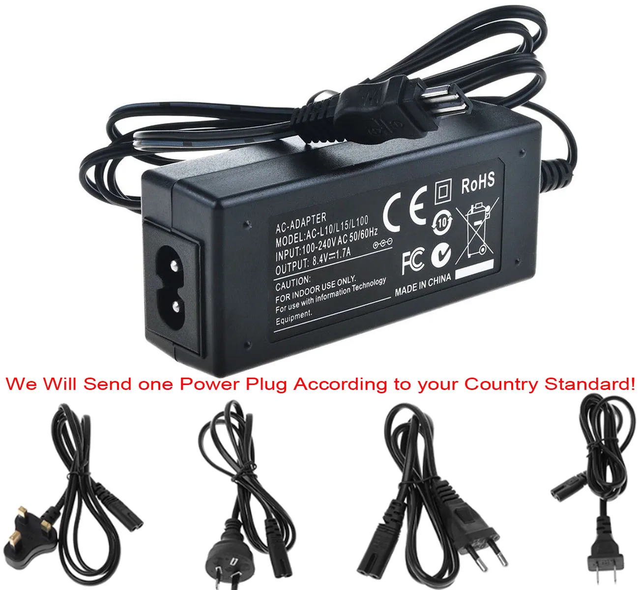 AC Power Adapter Charger for Sony CCD-TRV208E, CCD-TRV308E, CCD-TRV408E, CCD-TRV418E, CCD-TRV428E,CCD-TRV438E Handycam Camcorder