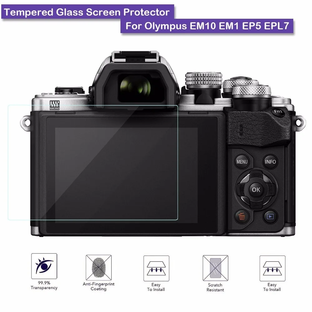 9H Tempered Glass LCD Screen Protector Shield Film for Olympus EM10 EM1 EP5 EPL7 Camera Accessories