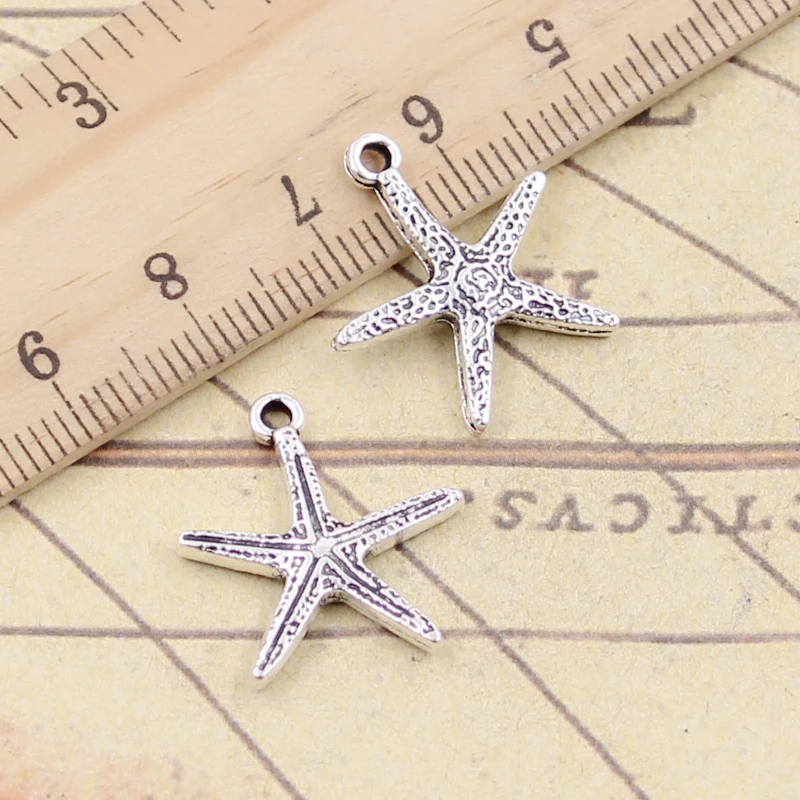 20pcs Charms Starfish 20x18mm Tibetan Bronze Silver Color Pendants Antique Jewelry Making DIY Handmade Craft