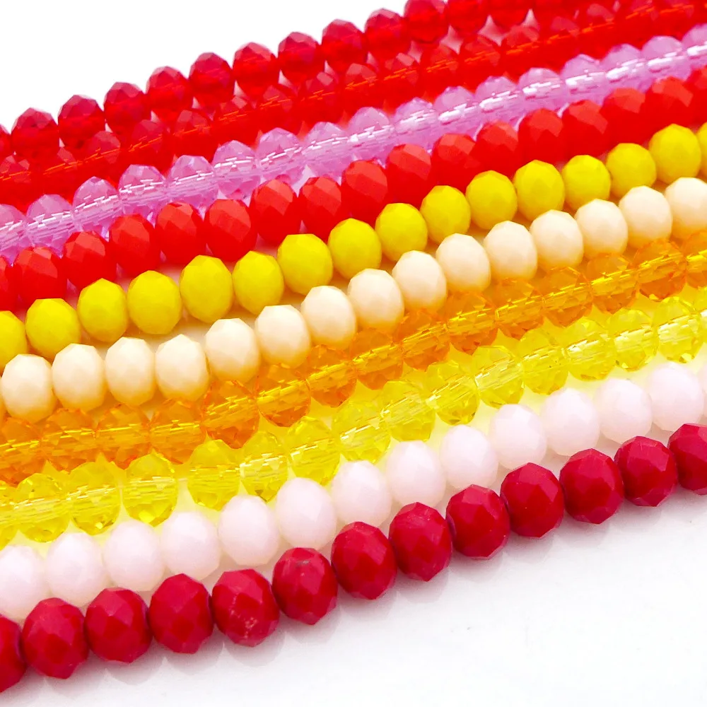 2/3/4/6/8/10/12/14mm 5040 crystal rondelle glass beads wholesale lemon yellow pink red purple color full size free shipping -5