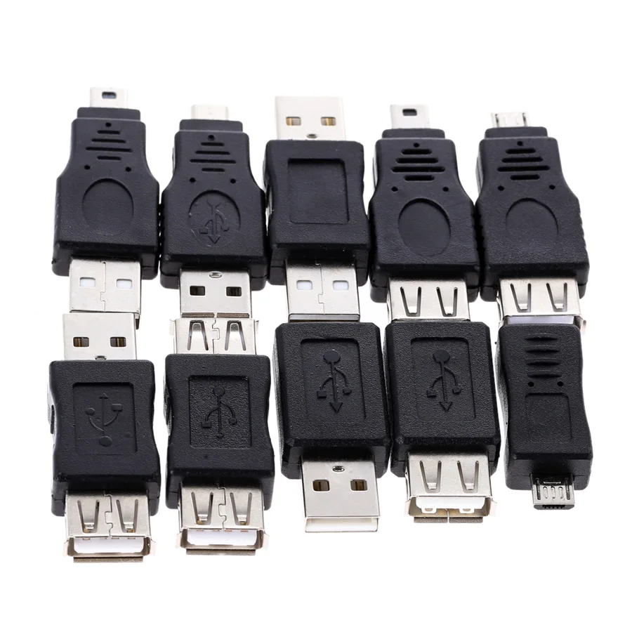 Высокое качество 10 шт OTG 5pin F/M мини USB микро адаптер конвертер USB папа к женскому микро USB адаптер гаджеты