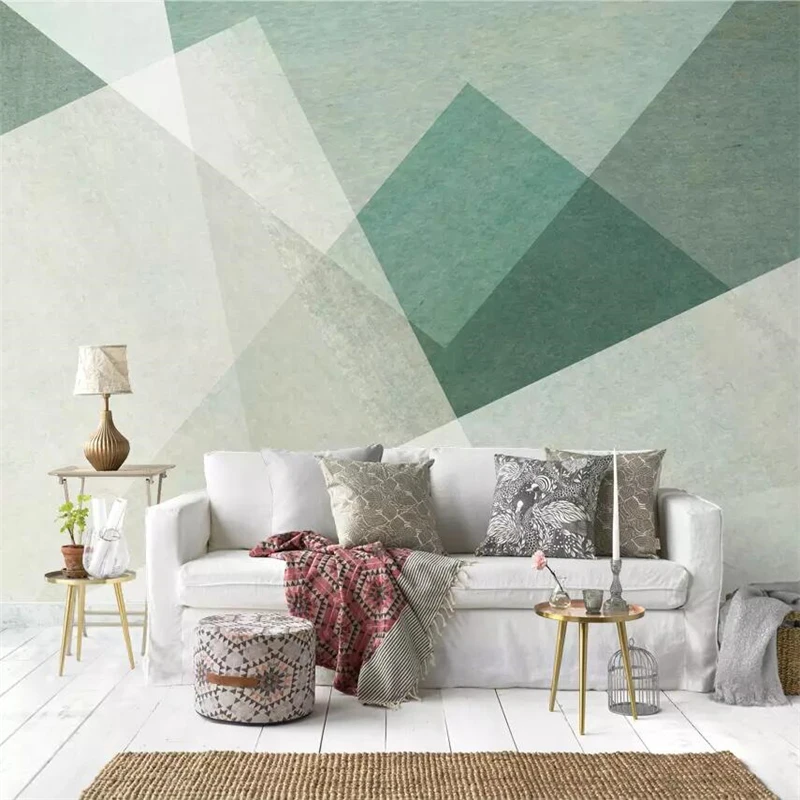 beibehang Custom wallpaper 3d photo mural Nordic retro geometric abstract shape background wall color block simple 3d wallpaper