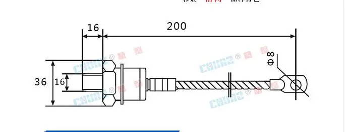 Bolt type ZP100A 1000V spiral defence of the diode rectifier thyristor