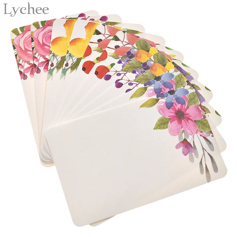 Lychee — carte de vœux en papier, 50 pièces, cartes de message floral faite à la main, de soirée, d'invitation de mariage, DIY bricolage