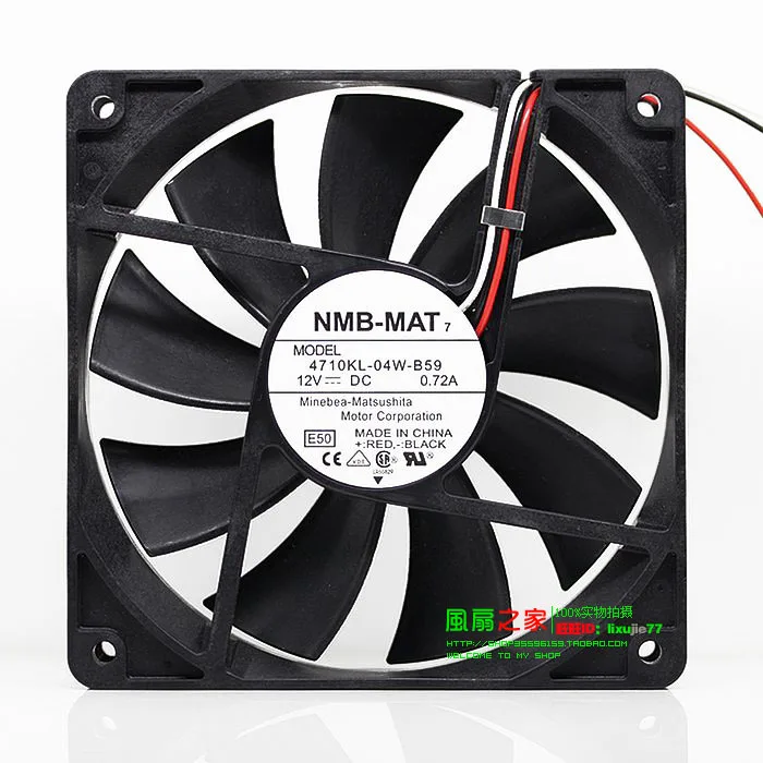 

NEW NMB-MAT NMB 4710KL-04W-B59 12V 0.72A 12025 double ball bearing 12CM ATX cooling fan