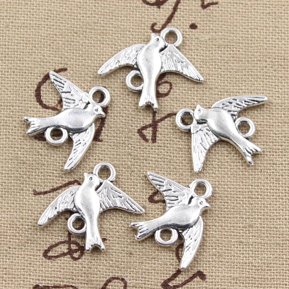 12pcs Charms Swallow Connector 21x17mm Antique Making Pendant fit,Vintage Tibetan Bronze Silver color,DIY Handmade Jewelry