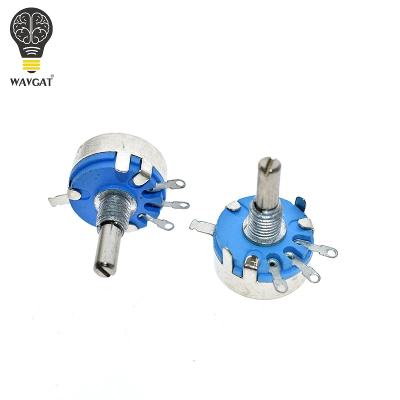 WH5-1A Carbon Potentiometer 1K 2K 10K 47K 4K7 470R 100K 470K 220K 1K5 22K 1M ohm 3-Terminals Round Shaft Rotary Taper WH5