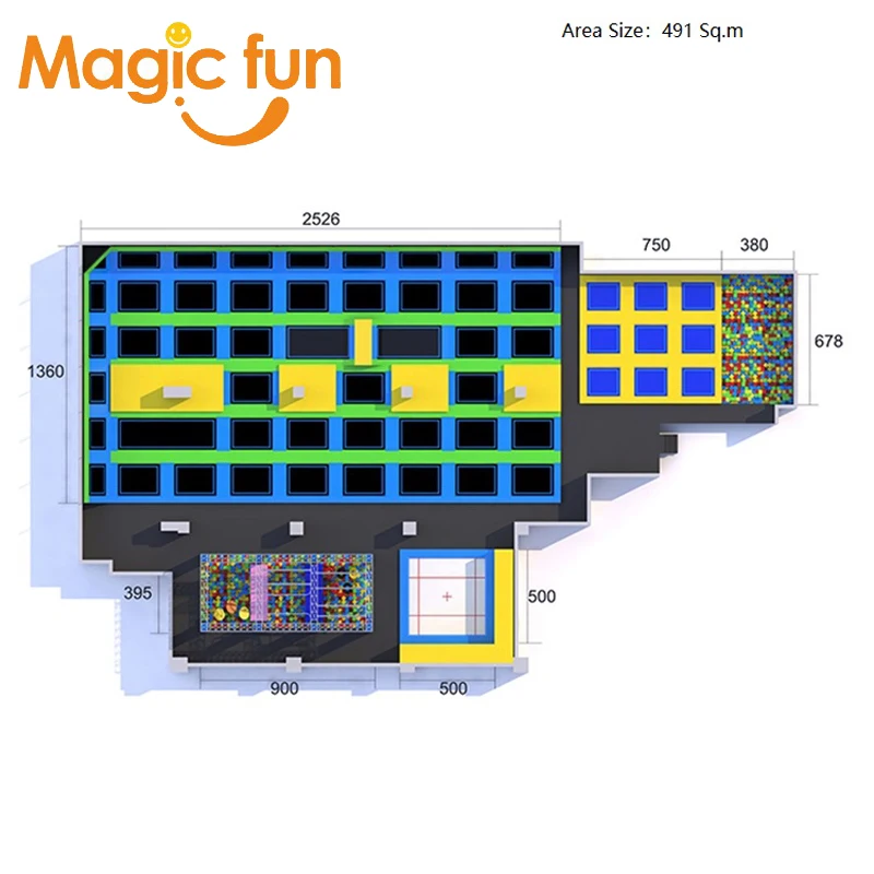 MAGICFUN  big square trampoline bounce board bungie jumping trampoline