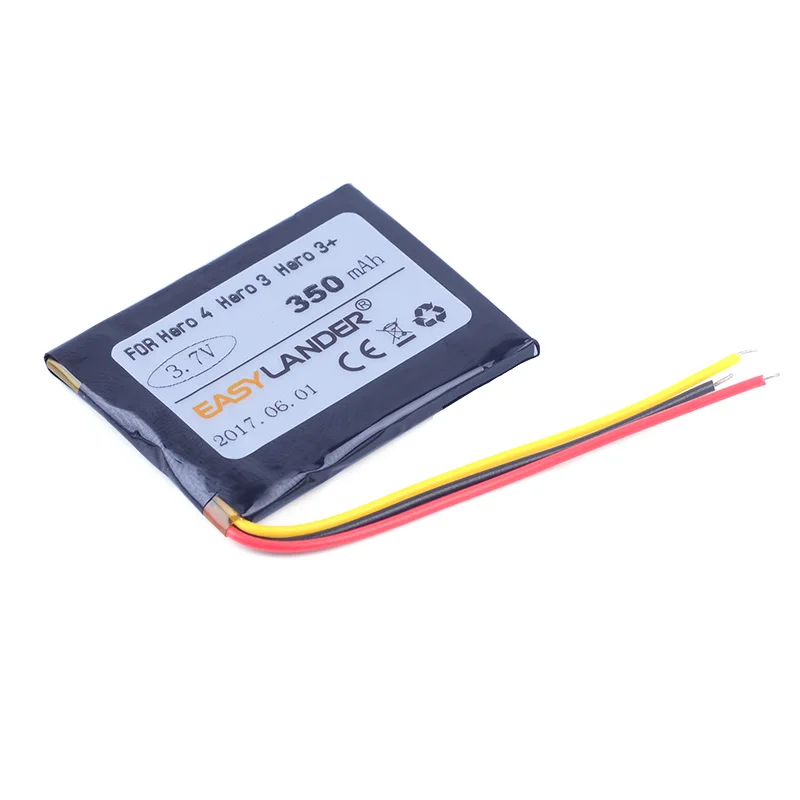 350mAh 3.7V Rechargeable Lithium Li-ion Polymer Battery for GoPro Wi-Fi Remote ARMTE-001 Hero 4 Hero 3 Hero 3+