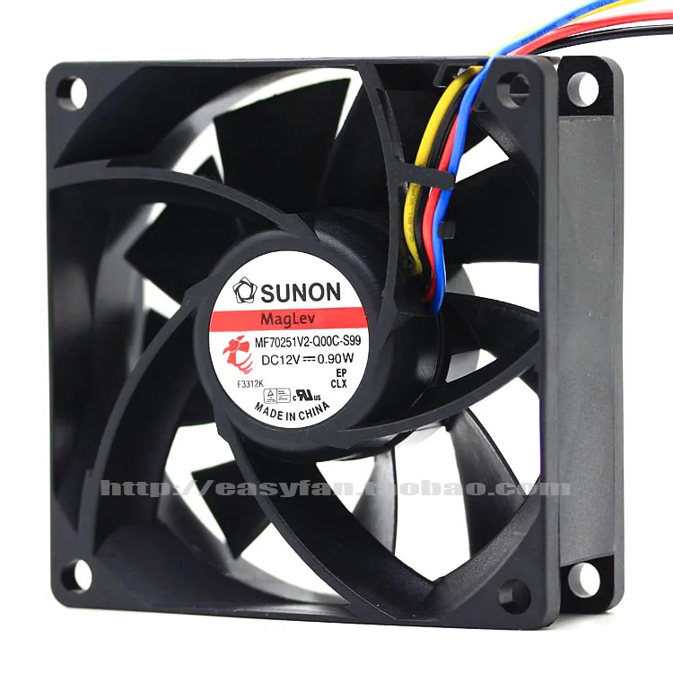 

SUNON MF70251V2-Q00C-S99 DC 12V 0.9W 70x70x25mm Server Cooling Fan