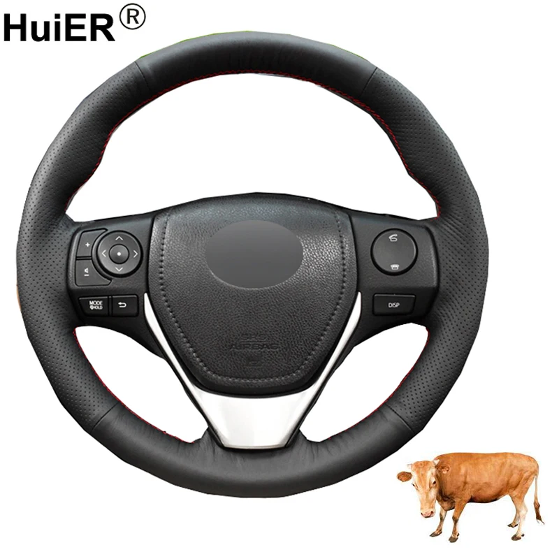 

Hand Sewing Car Steering Wheel Cover Top Cow Leather For Toyota RAV4 2013-2019 Corolla 2014-2019 Corolla iM (US) Scion iM 2016