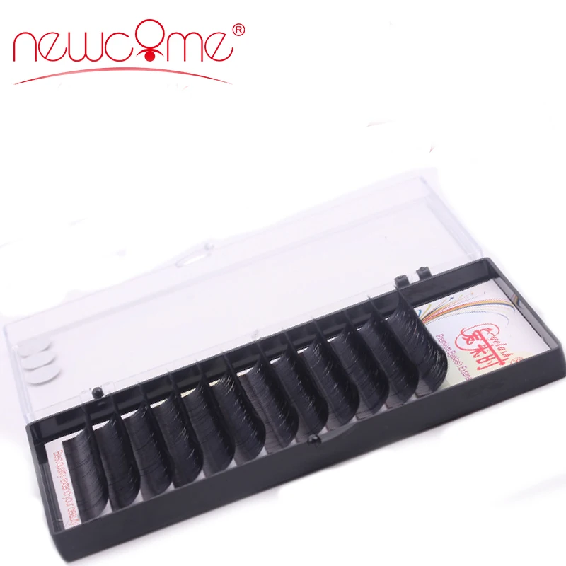 

NEWCOME 12lines/tray Silk Volume Eyelash Extension Soft and Natural Long False Eyelashes 3D individual Lashes witn Free shipping