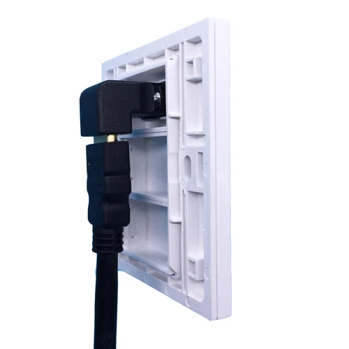 Imagen 2 del producto Panel de salida de pared HDMI2.0, codo de Color blanco, placa frontal en forma de L, enchufe compatible con HDMI para proyector DVD PS