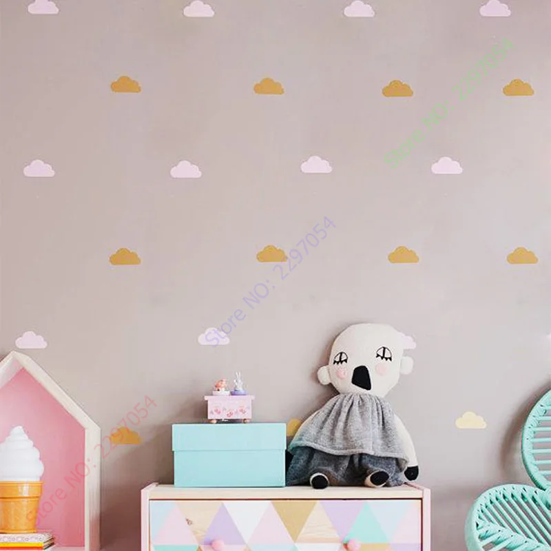 

New Cute Cloud Pattern Wall Sticker Removable & Waterproof No Pollution Material For Baby Bedroom Kids Living Room Decal