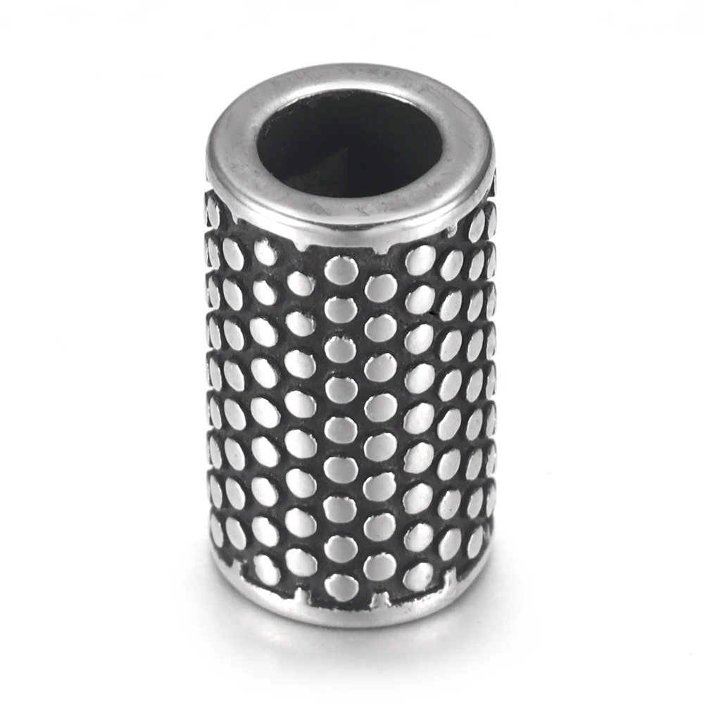 Stainless Steel Tube Beads Dots Hole 6mm Cylinder Bead for Bracelet Slider DIY Accessories Jewelry Making Supplies
