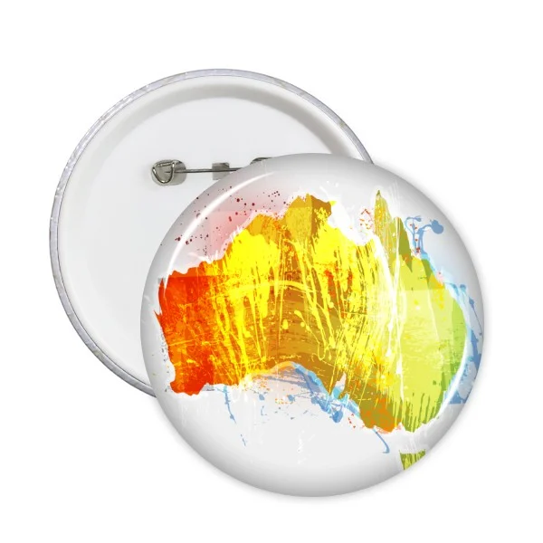 Australia City Landmark Skyscrapers Sydney Opera House  Watercolor Round Pins Badge Button Clothing Decoration 5pcs