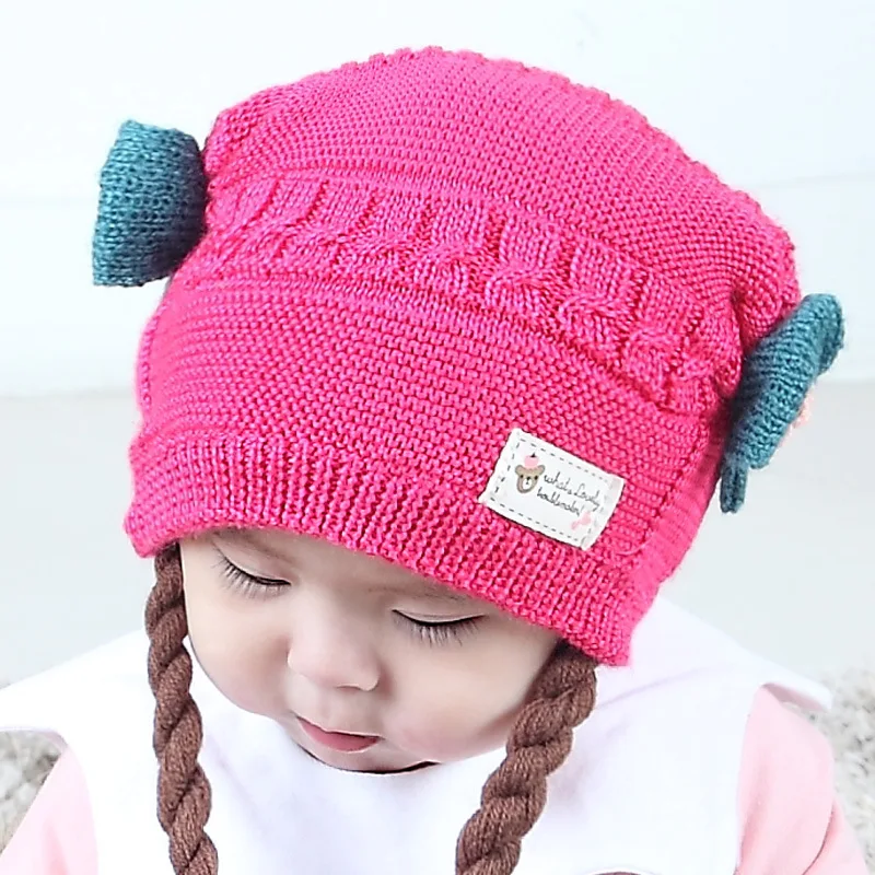 Winter Warm Korean Version Cute Baby Hat Penguin Newborn Colorful Baby Winter Hats Hedging Caps