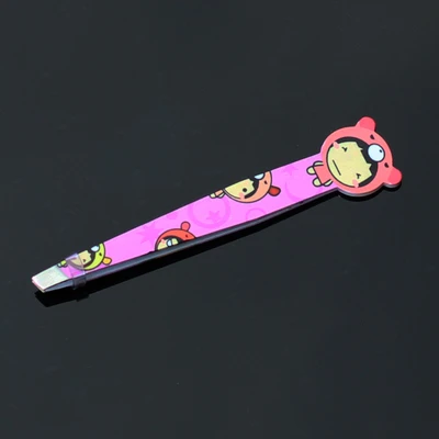 Cartoon Figure Slant tip Eyebrow Tweezer for moustache hair remover false Eyelashes clip Facial Nose Makeup Beauty Tool Eyebrow