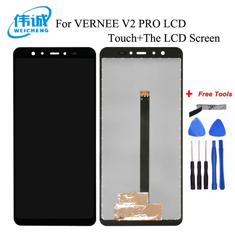 5.99‘’ Black For Vernee V2 Pro LCD Display+Touch Screen Digitizer Assembly Repair Parts For Vernee V2 Pro Phone Accessory+Tools