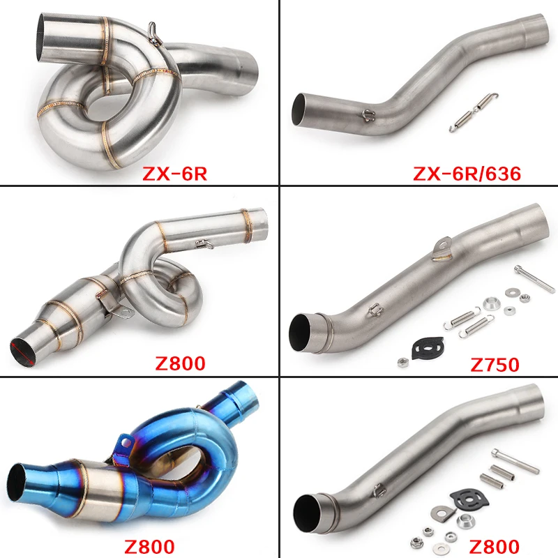 

2009 2010 2011 2012 2013 2014 2015 2016 2017 2018 Motorcycle Middle Connecting Pipe Silp on For Kawasaki Z750/Z800 ZX-6R/10R/636