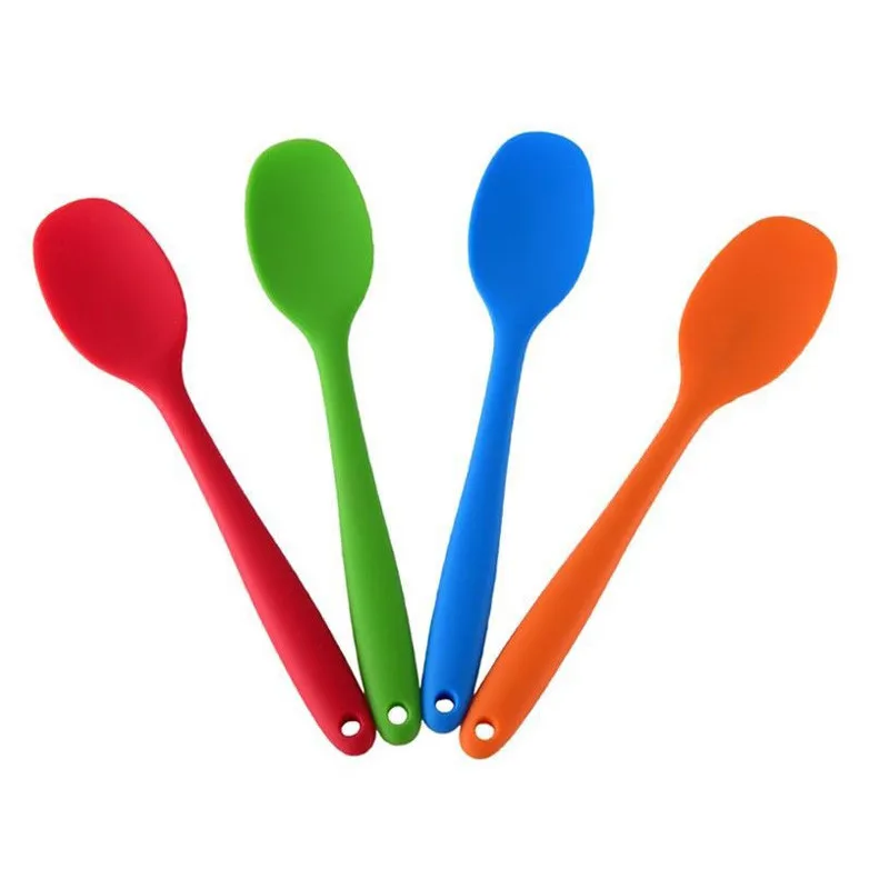 400Pcs/Lot Silicone Kitchen Bakeware Utencil Spoons And Scoop Cooking Tools Silicone Spoon Schep Lepels LX0846