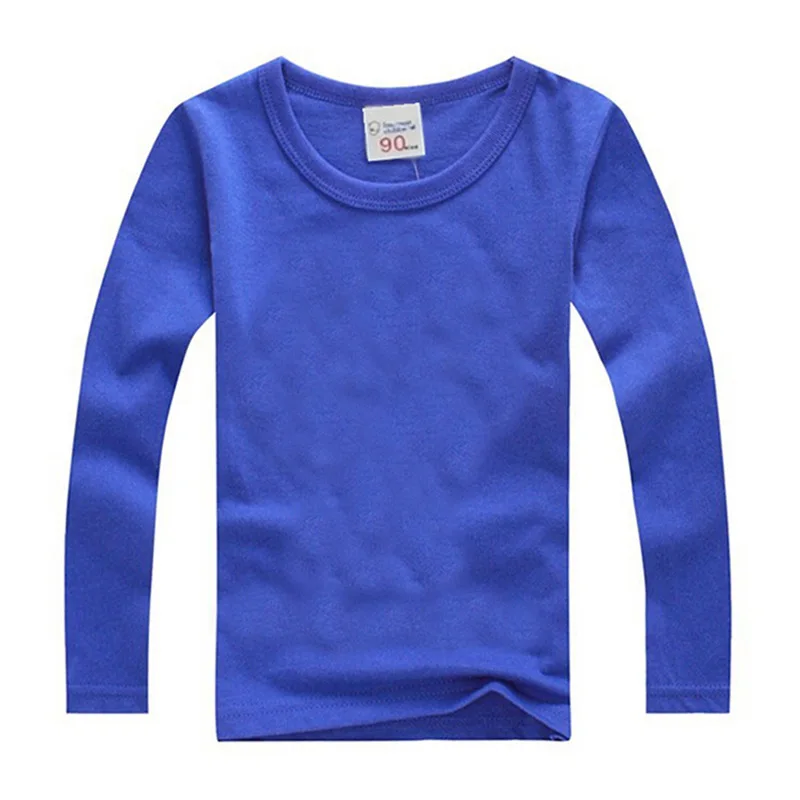 Boys Long Sleeve T Shirts For Children Spring Autumn pure color T-shirt Cotton 1 -15T Kids Clothing Baby Girls Tops Tees Clothes