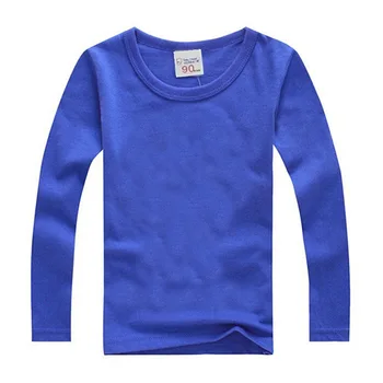 Boys Long Sleeve T Shirts For Children Spring Autumn pure color T-shirt Cotton 1 -15T Kids Clothing Baby Girls Tops Tees Clothes 2