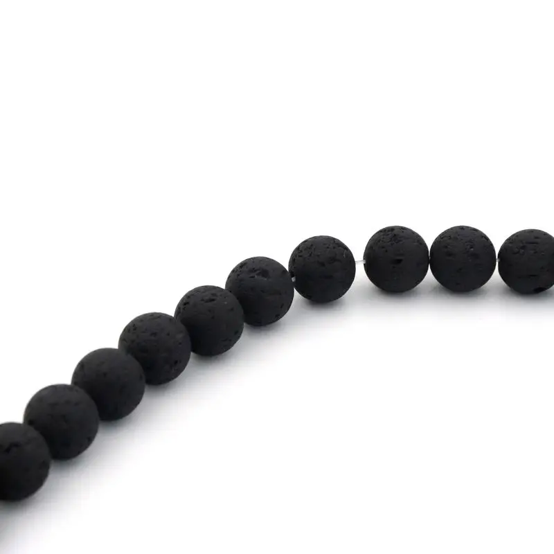 4mm/6mm/8mm/10mm/12mm Lose Spacer Vulkanstein Perlen für Schmuck Finden Halskette Armband DIY Handgemachten Schmuck Zubehör – Detail 7
