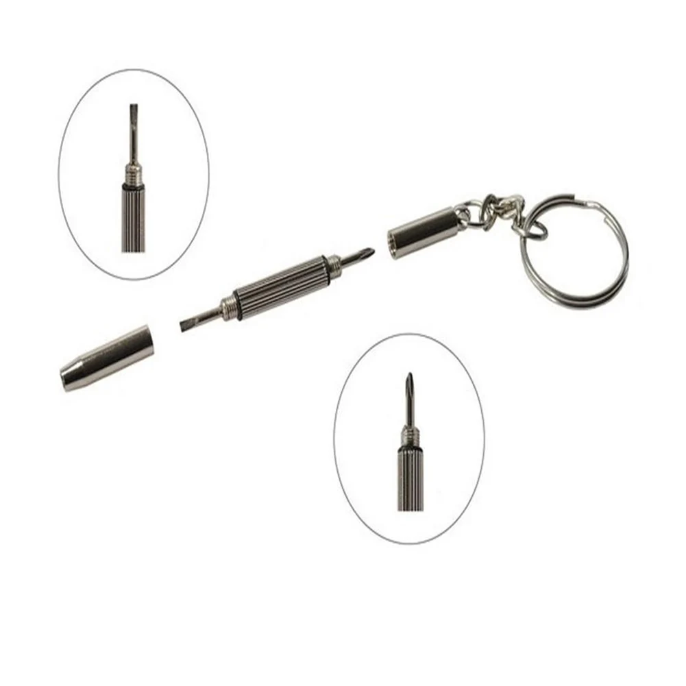 3 In 1 Eyeglass Screwdrivers Repair Kit With Keychain Watch Repair Glasses Screwdriver Recision Screw Driver Tools Accessories
